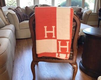 hermes throw blanket etsy